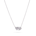 Heart and Pear Pendant in White Gold Necklace
