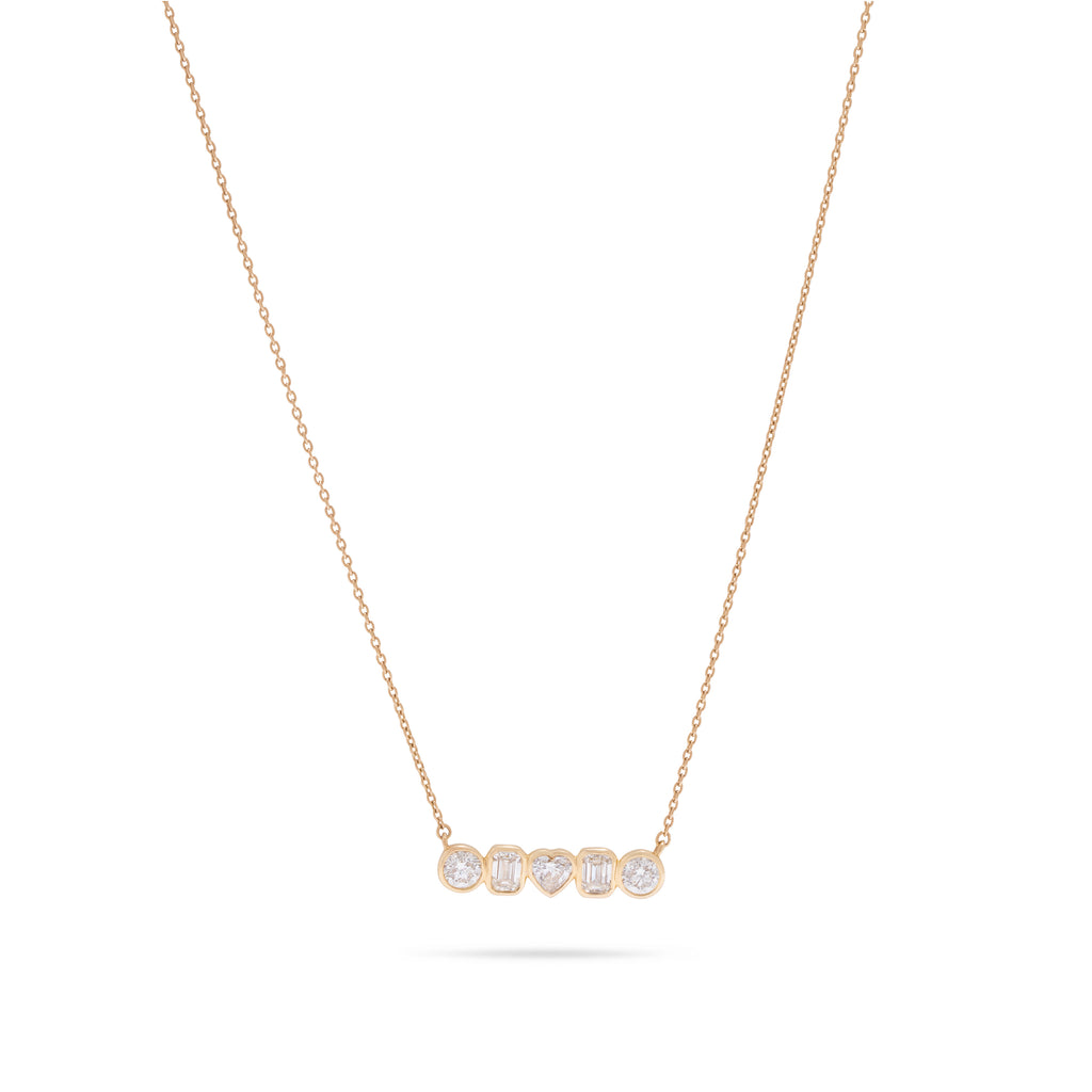 Mix Shape Bezel Necklace