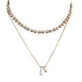 Baguette Bar & Gold Charm Necklace