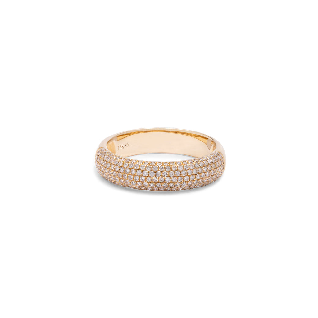 Pave Diamond Yellow Gold Ring