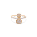 Pave Double Shape Diamond Ring