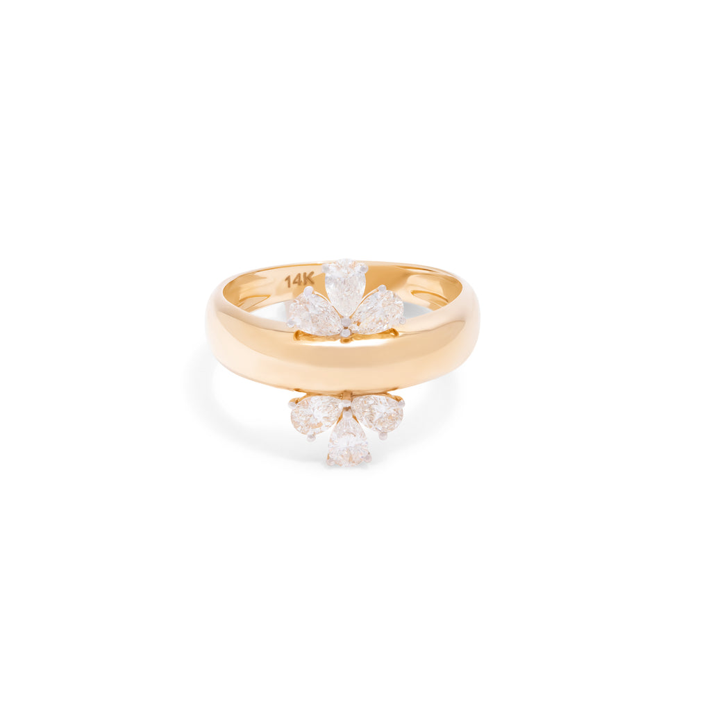 Triple Pear Diamond Ring