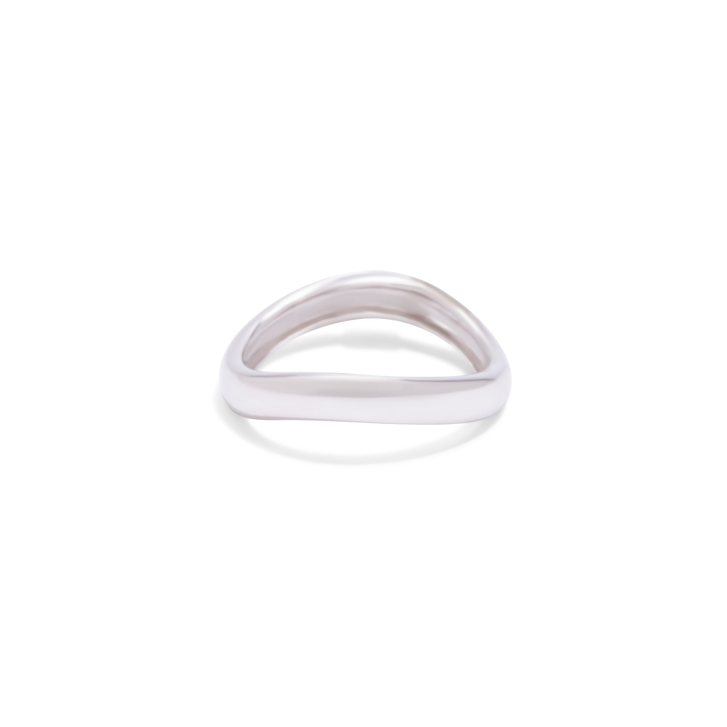 Wave Band in White Gold Band Ring