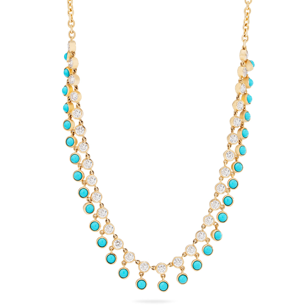 Turquoise Diamond Dangle Necklace