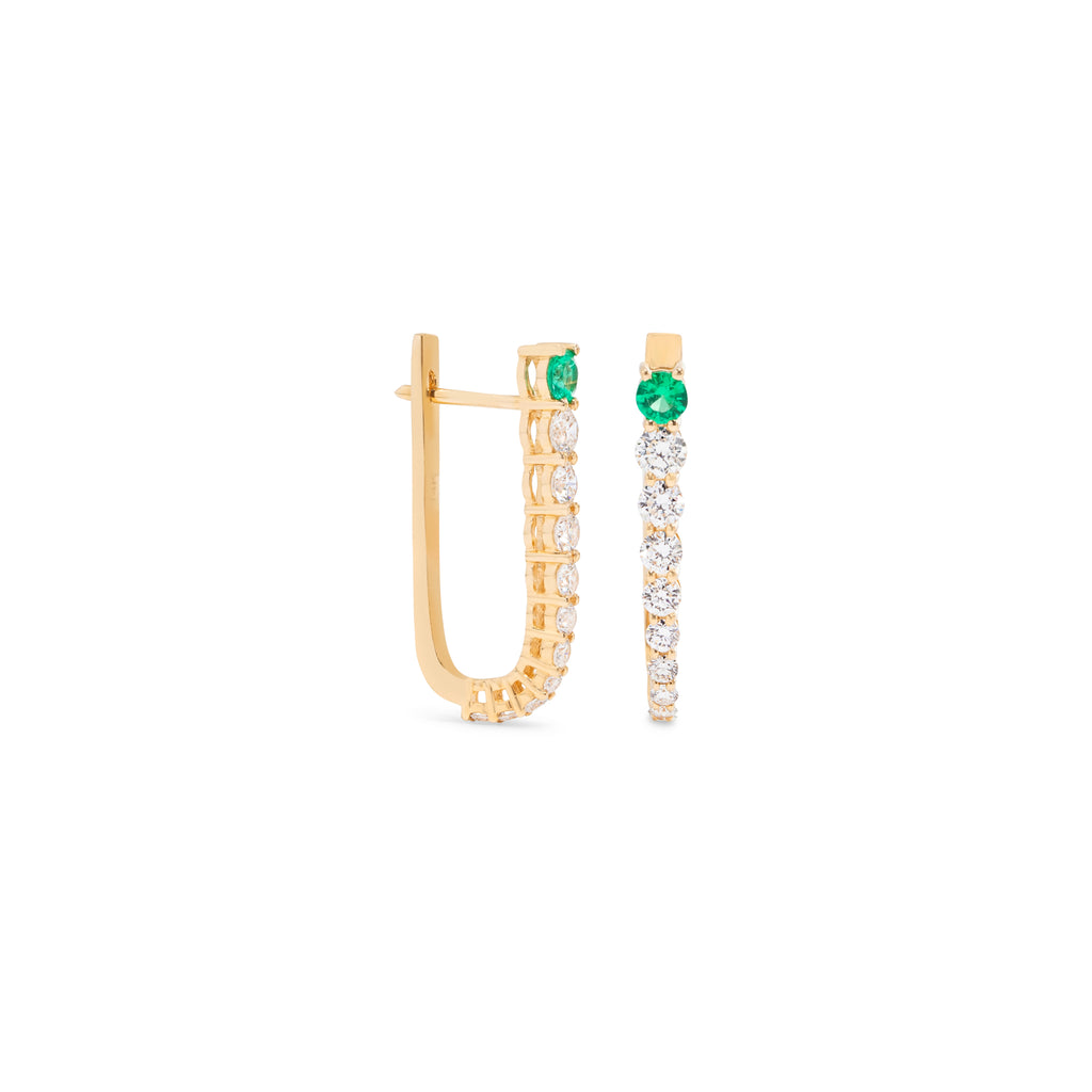 Emerald and Diamond Hanging Earring