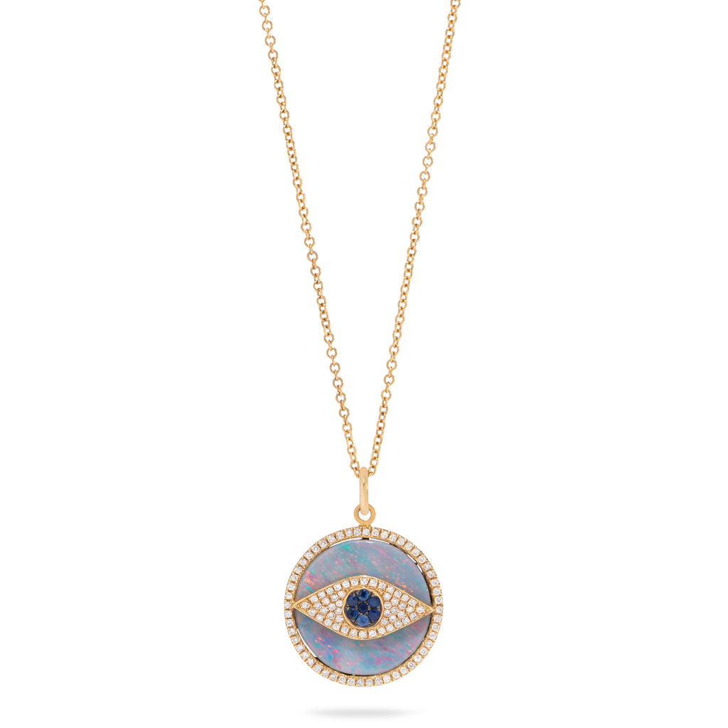 Evil eye necklace opal Clearance