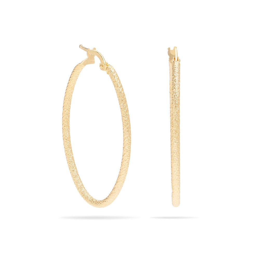 Light As A Feather Textured Oval Hoops