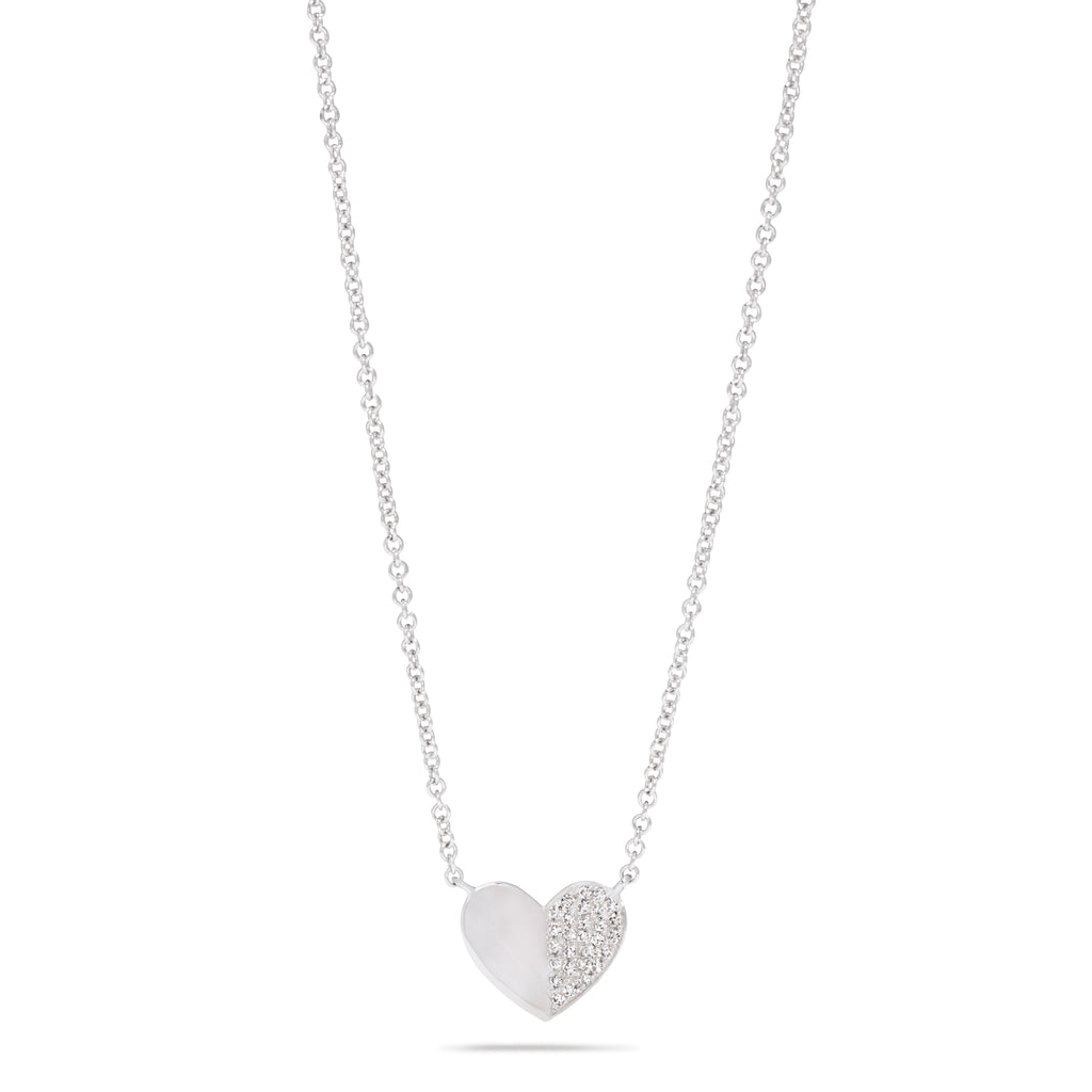 Half Diamond Heart Necklace