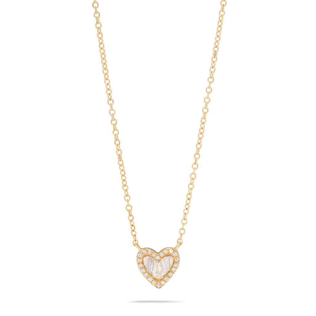 Mini Heart Baguette Necklace