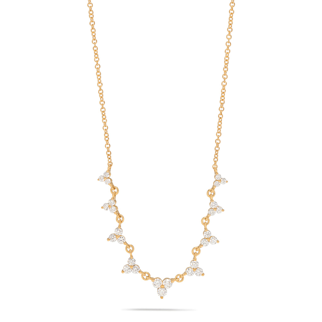 Small Cluster Diamond Necklace