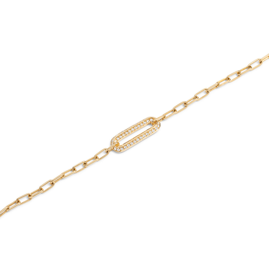 Single Oval Diamond Link Bracelet