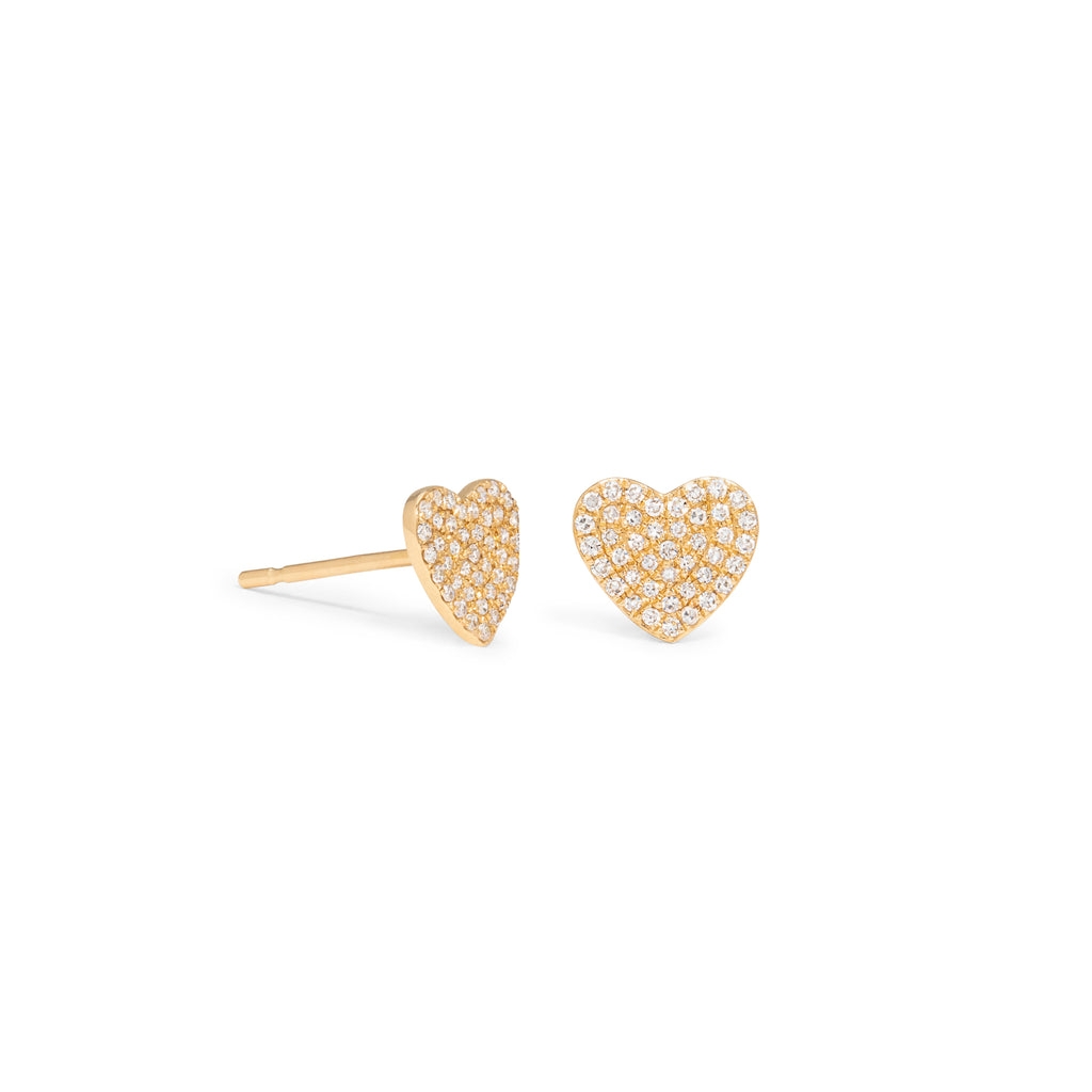 Pave Heart Studs