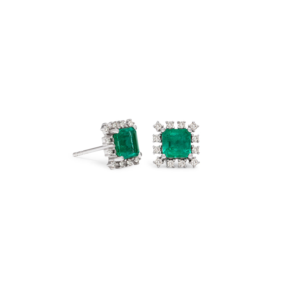 Emerald & Diamond Stud