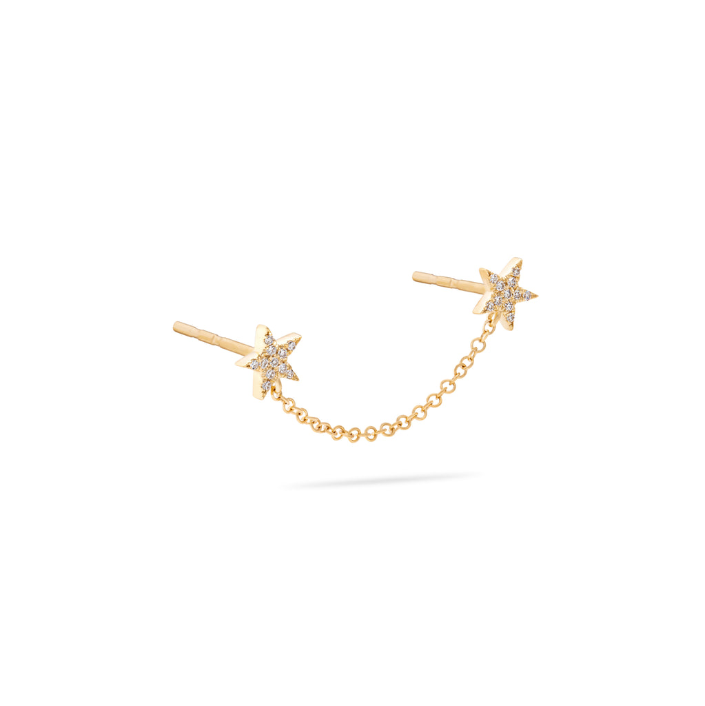 Star Studs With Chain