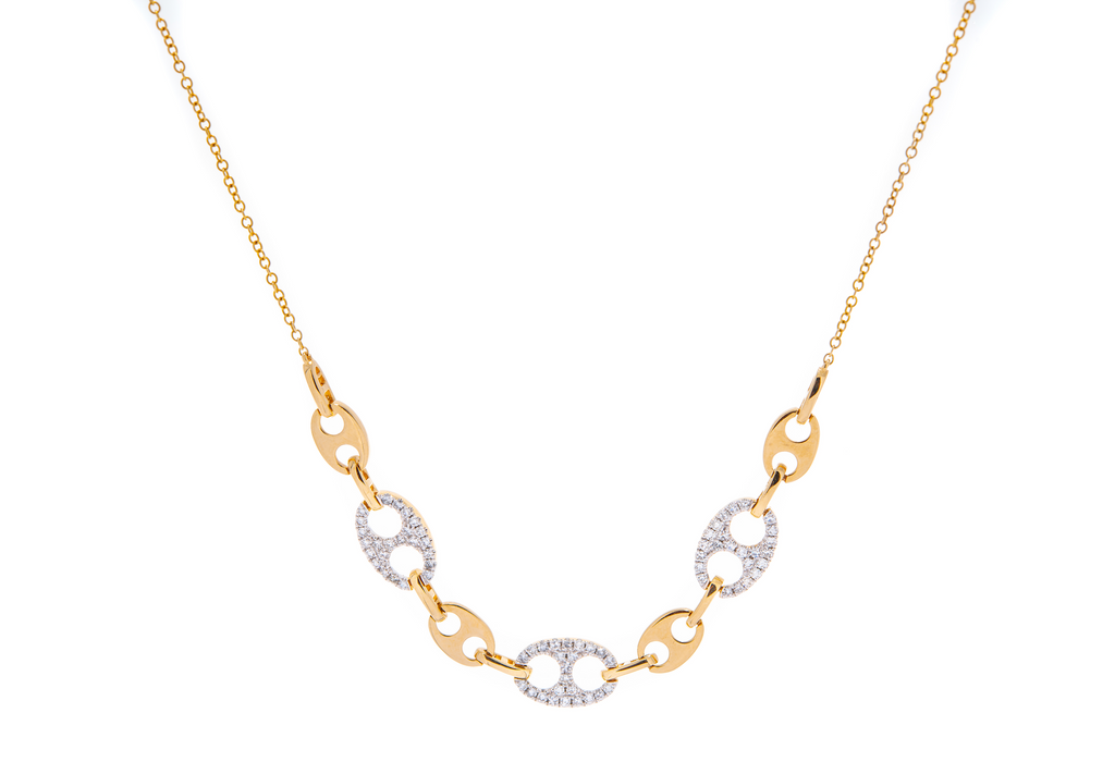 Open Link Diamond & Gold Necklace