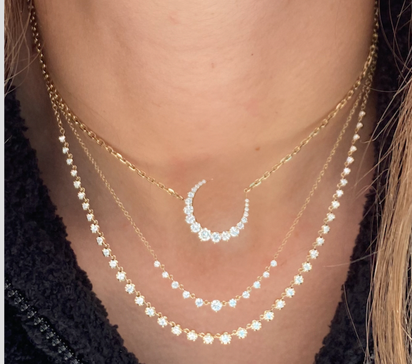 Crescent Diamond Necklace