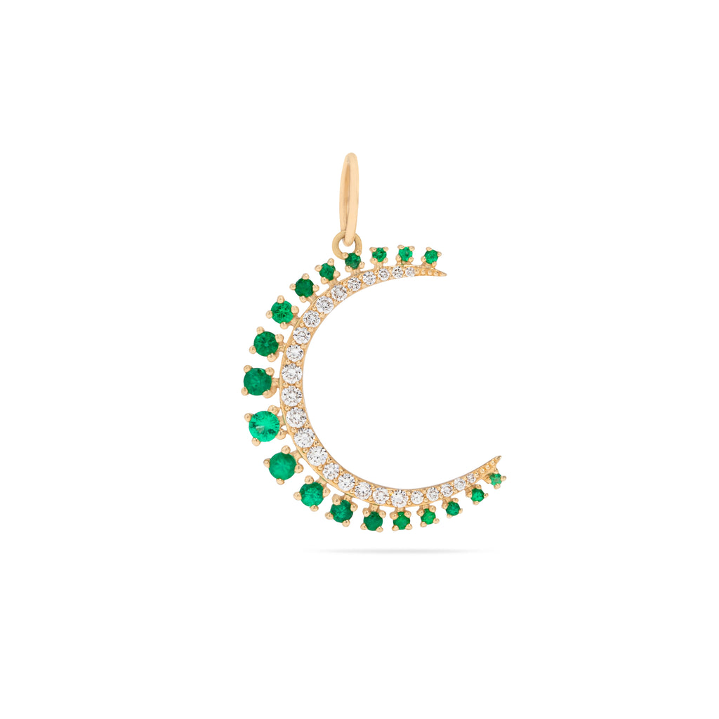 Emerald Crescent Charm